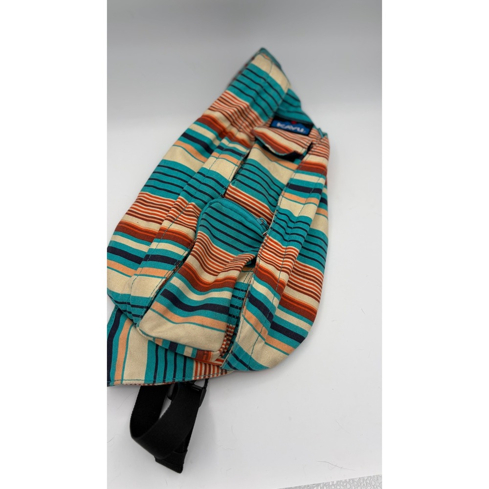 KAVU Rope Bag Unisex OS Multi-Color Striped Canvas Sling Crossbody Backpack